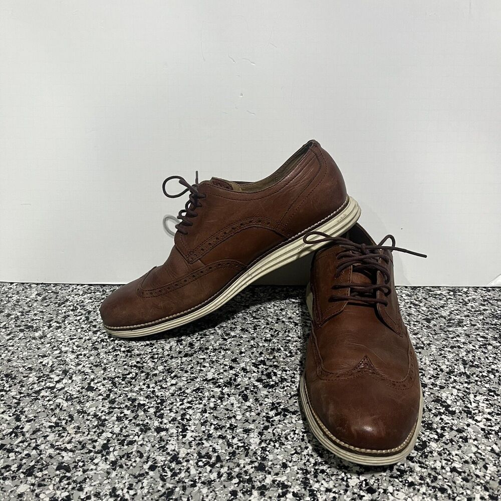 Cole Haan 11.5 M Original Grand Brown Leather Wing Tip Derby Dress Shoes C26471
